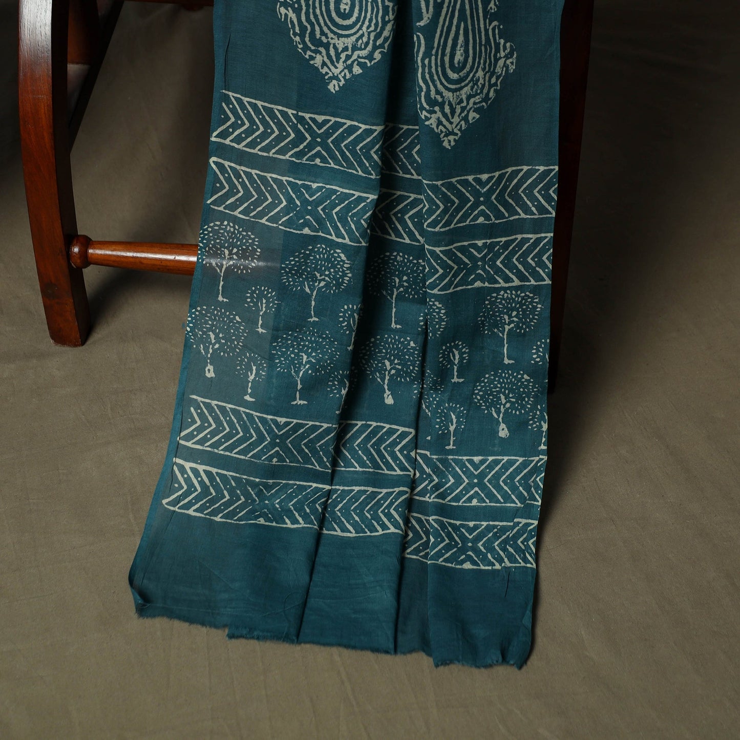 Hand block jaipur print cotton 3pc unstitched dress