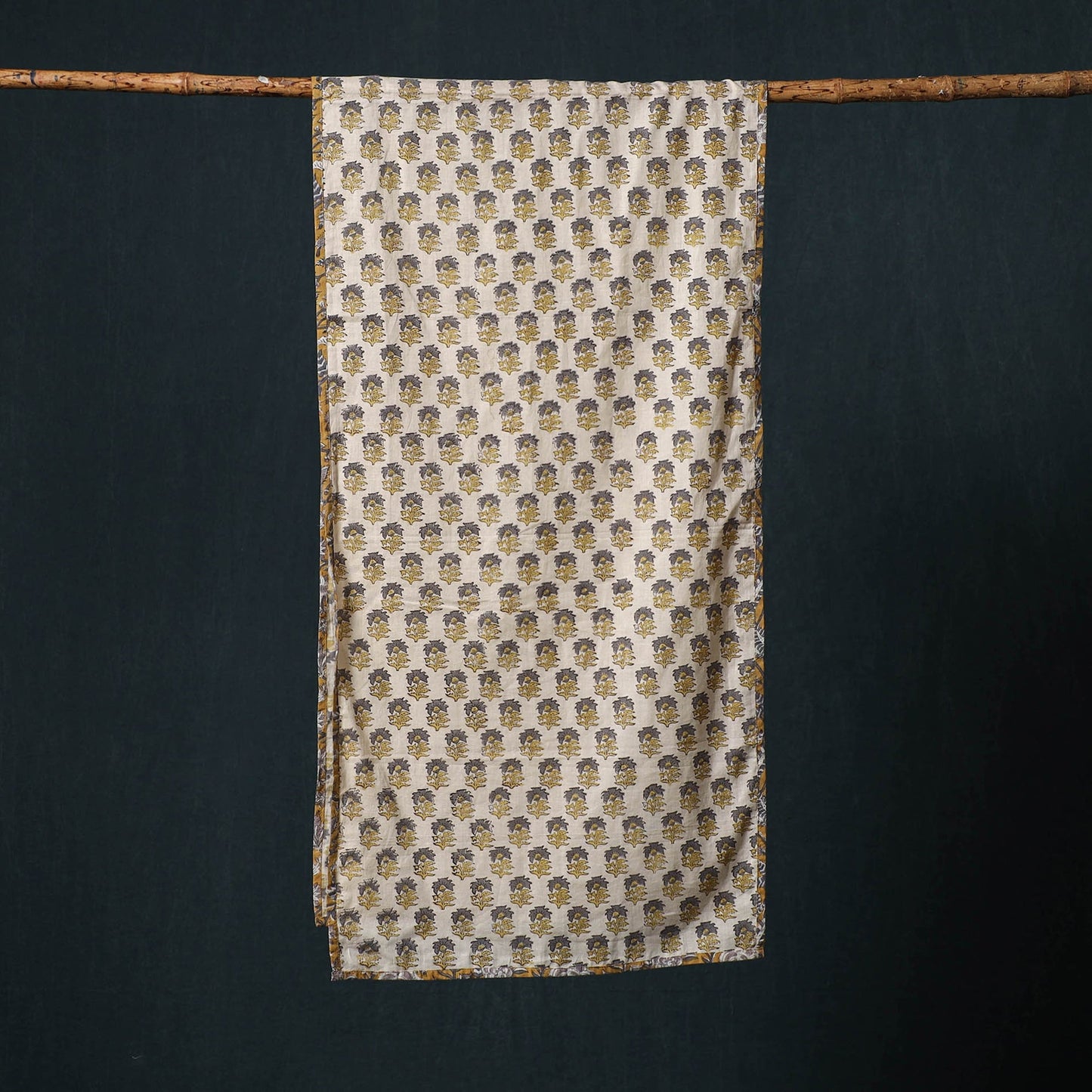 Hand block print cotton sanganeri stole 06 - handcrafted