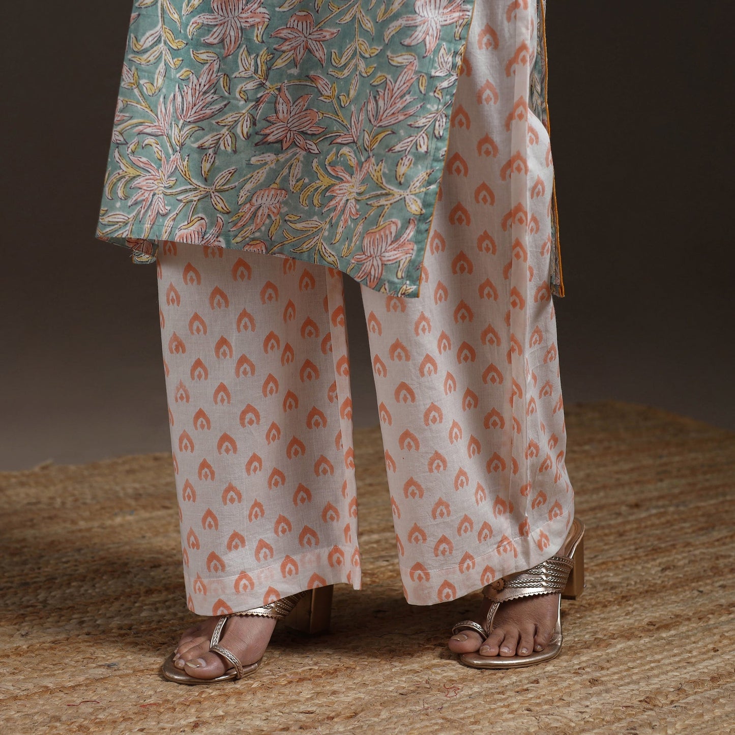 Hand cotton sanganeri suit set with dupatta for women 05