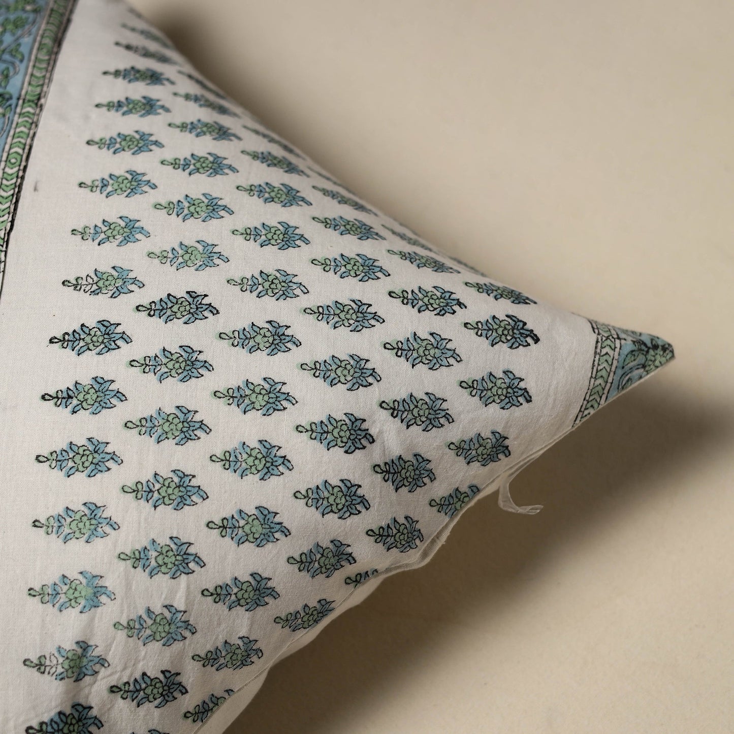 Hand sanganeri floral cushion cover 11 - handcrafted