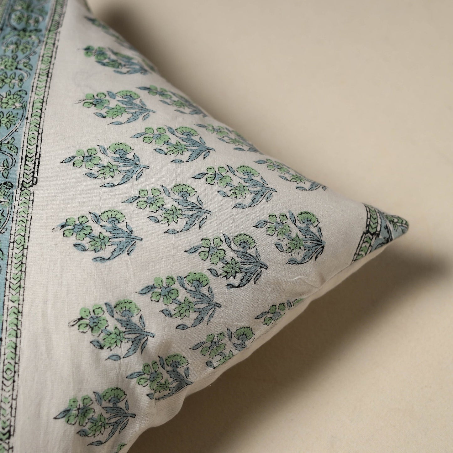 Hand sanganeri floral cushion cover 13 - handcrafted