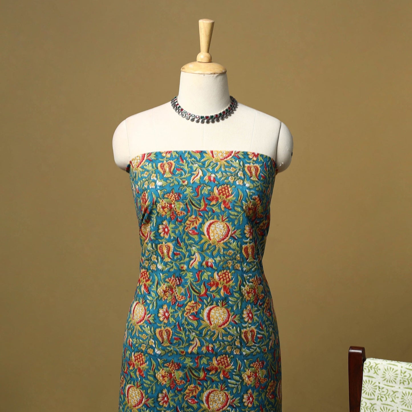 Hand sanganeri cotton 3pc unstitched dress material 02