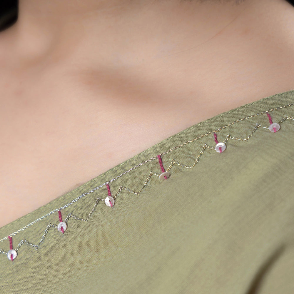 iTokri Casuals - Hand Embroidered Cotton Long Kurta