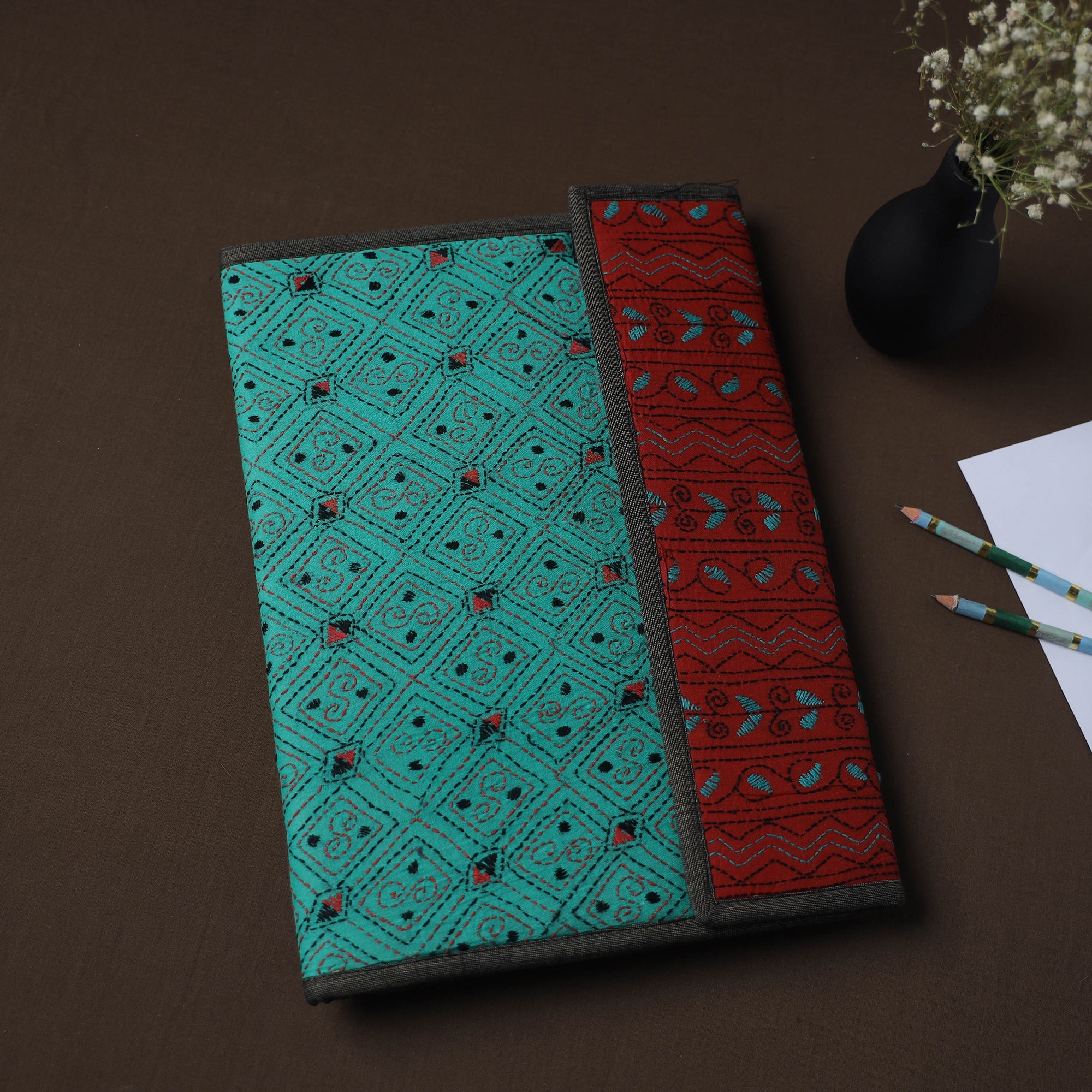 Bengal Kantha Work Handcrafted Notepad (7 x 6 in)