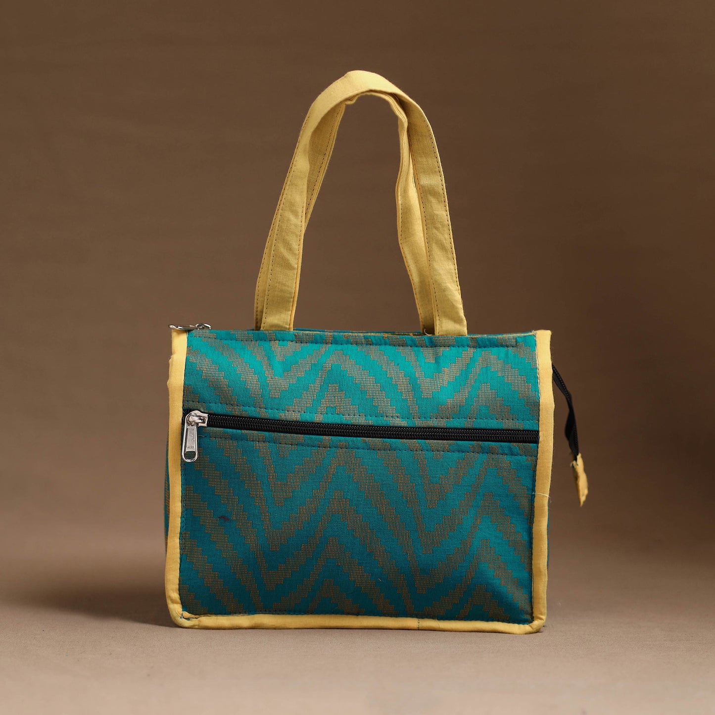 Green Handcrafted Cotton Hand Bag 05