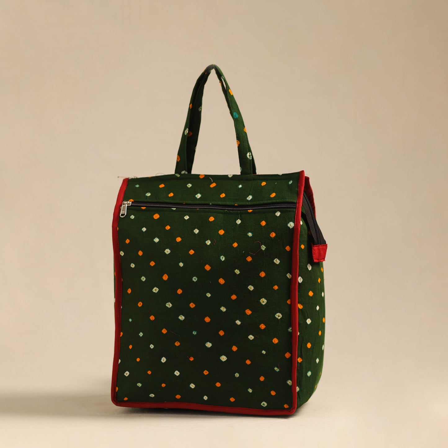 Shop Green Handcrafted Cotton Shopping Hand Bag