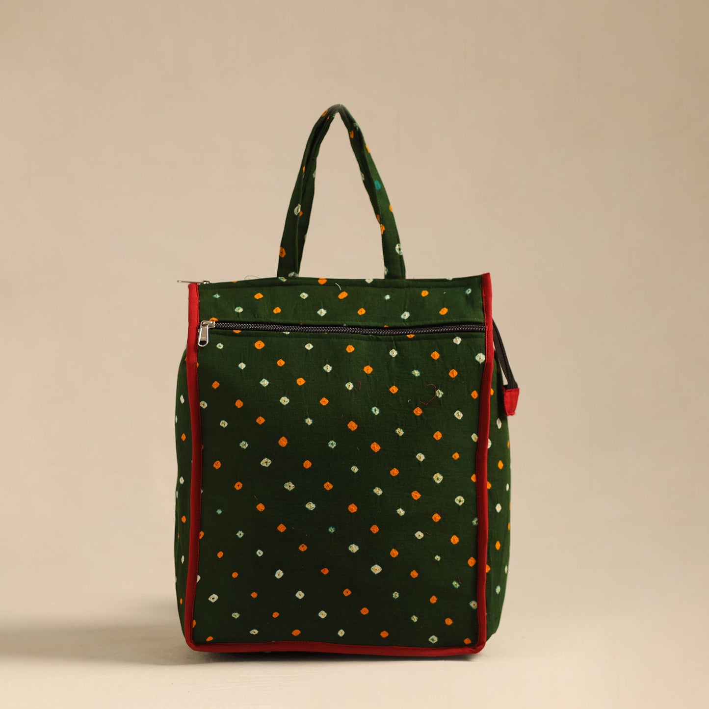 Shop Green Handcrafted Cotton Shopping Hand Bag
