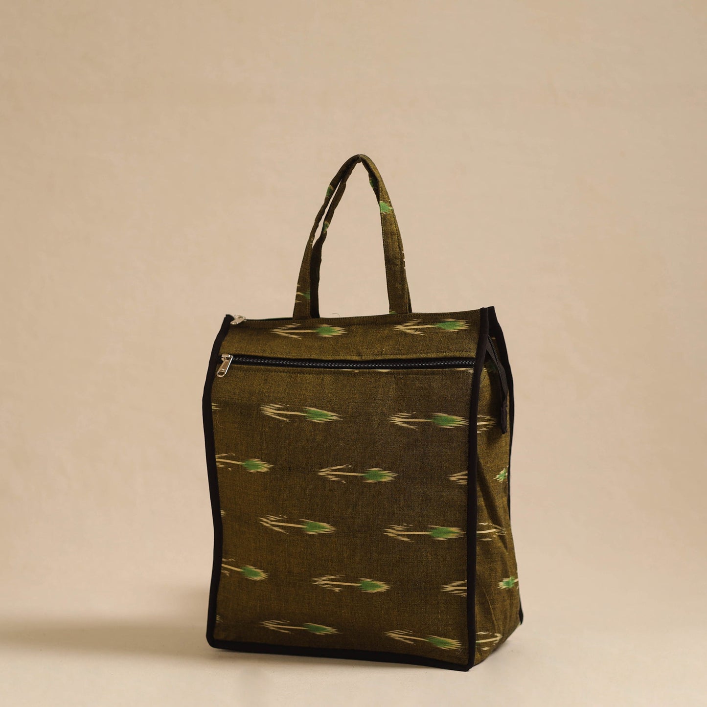 Green Handcrafted Cotton Shopping Hand Bag