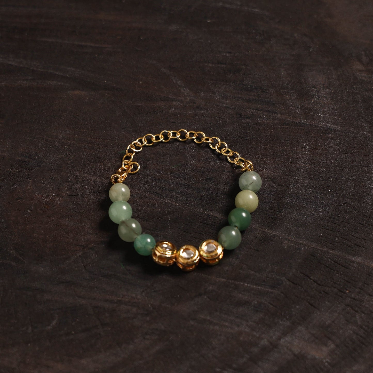 Handcrafted glass stone kundan work bracelet 36