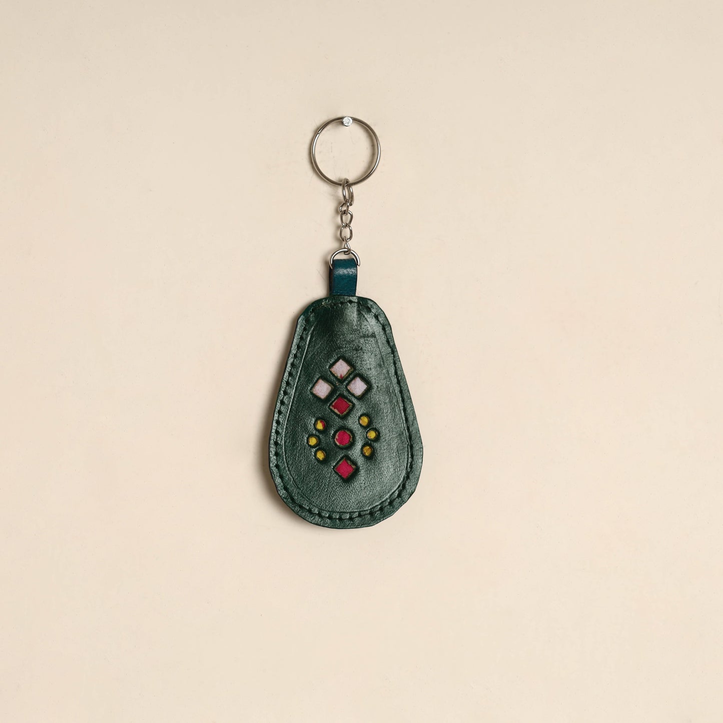 Handcrafted kutch leather keychain 06