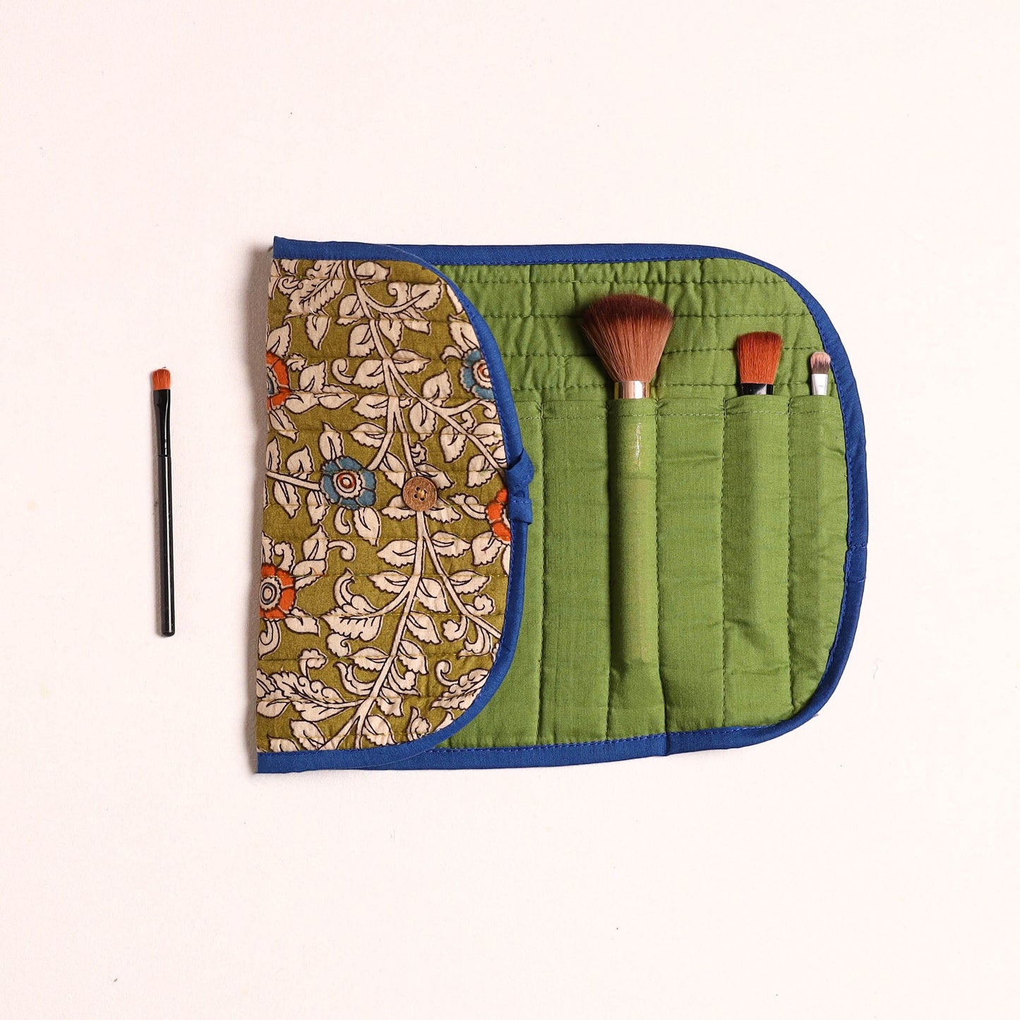 Handcrafted Multipurpose Segmented Make-up Brush Wrap Pouch/Case 07