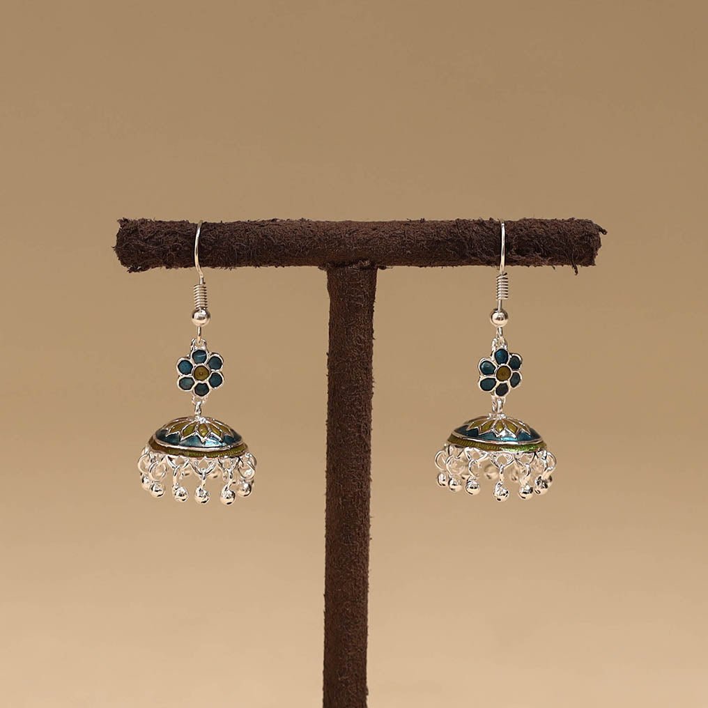 Handcrafted paka meenakari jhumki earrings 49