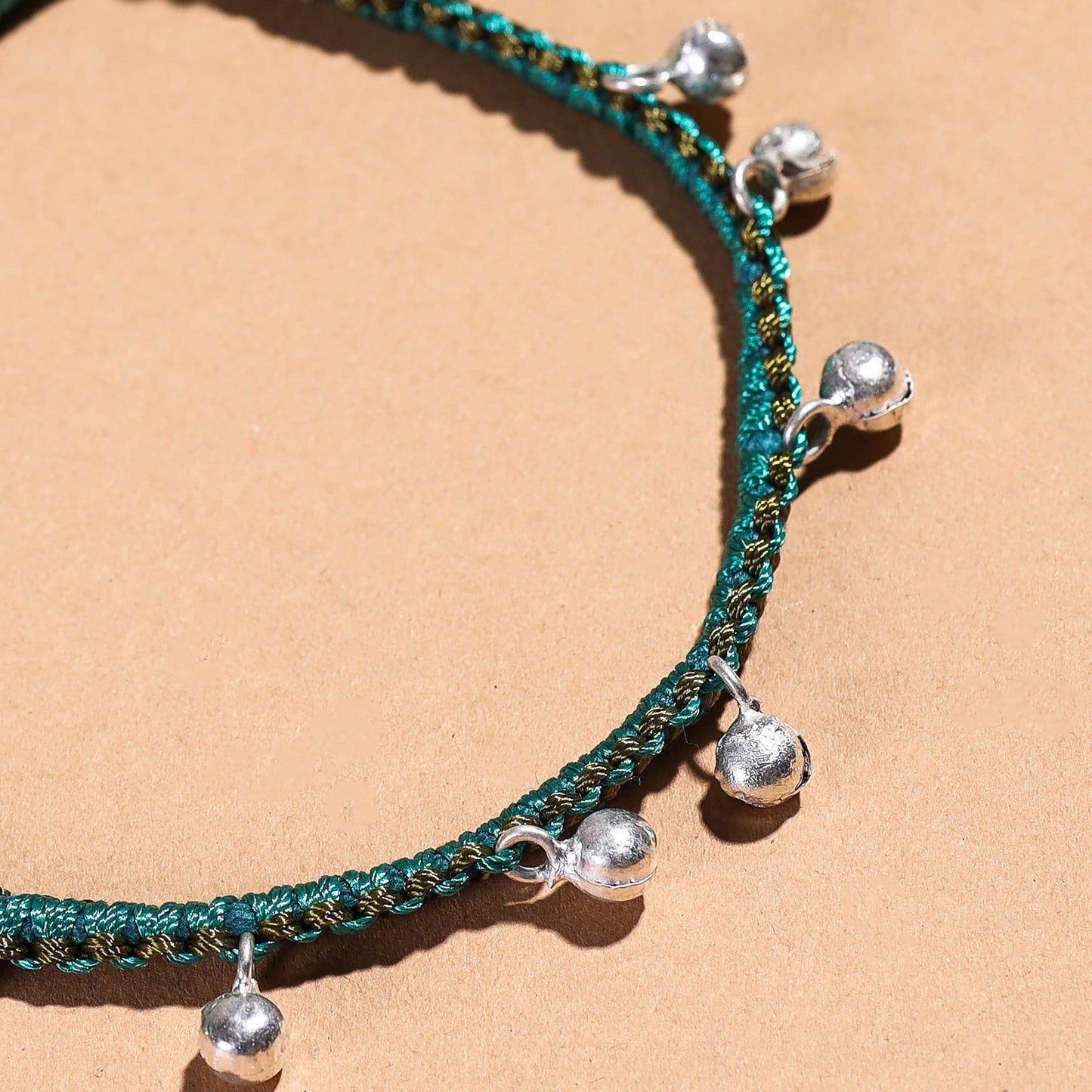 Handcrafted Patwa Thread & Ghungroo Work Anklet