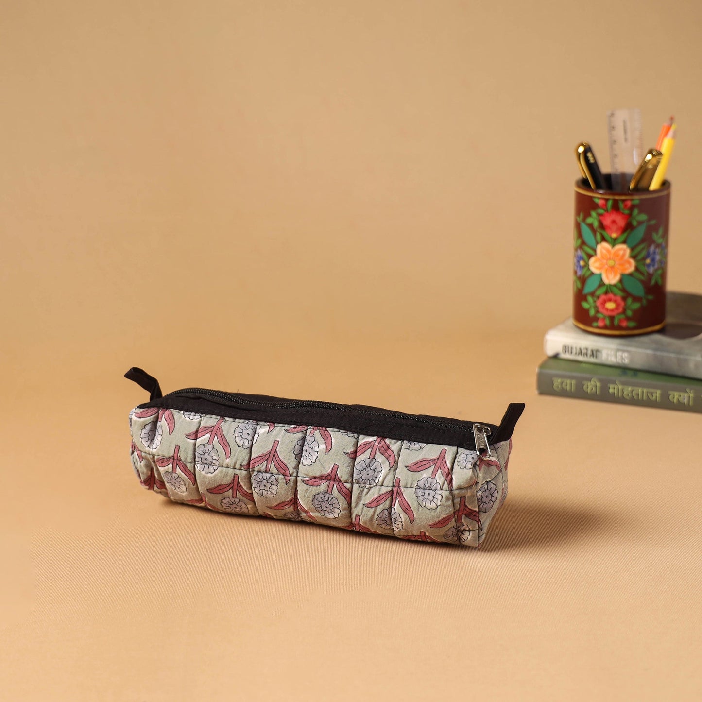 Handcrafted quilted pencil pouch 17