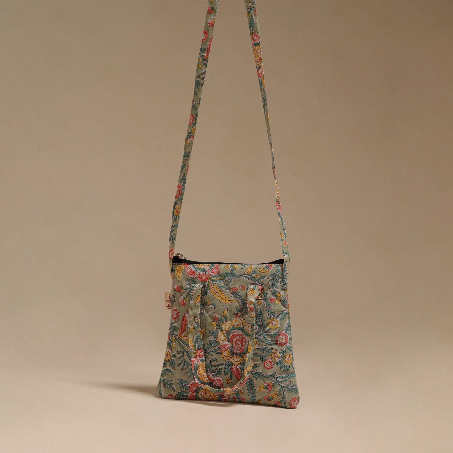 Handcrafted quilted sling bag 04