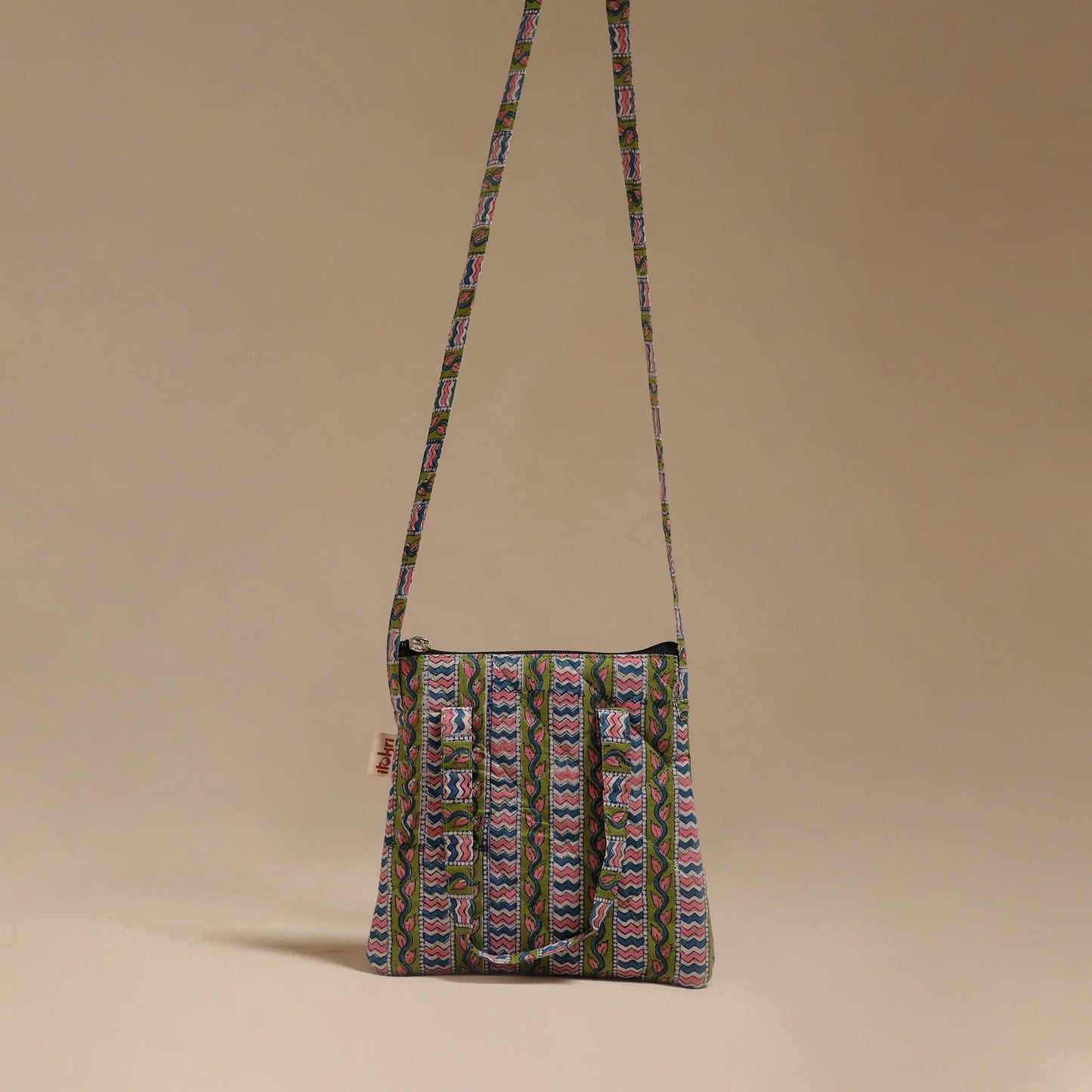 Handcrafted quilted sling bag 18