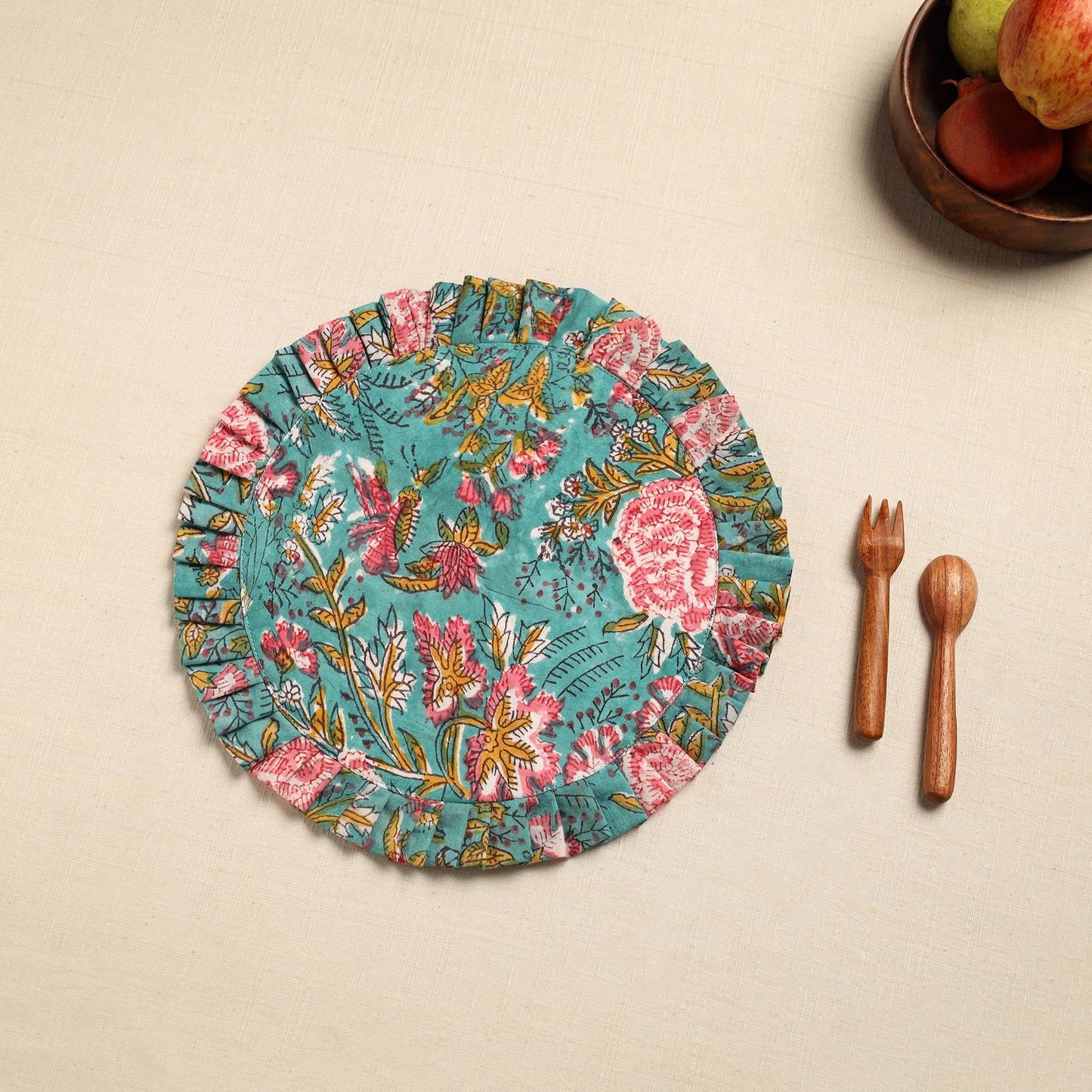 Green Handcrafted Sanganeri Cotton Pot Holder