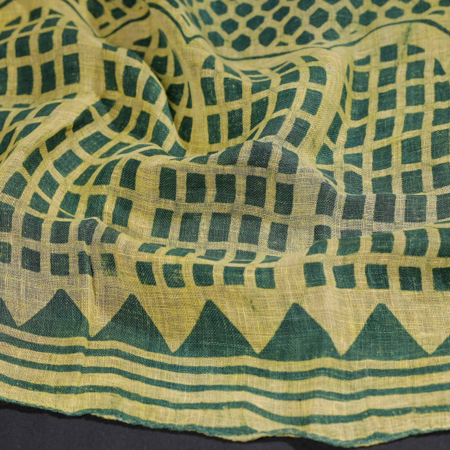 Buy Block Art Print Linen Bindaas Stole