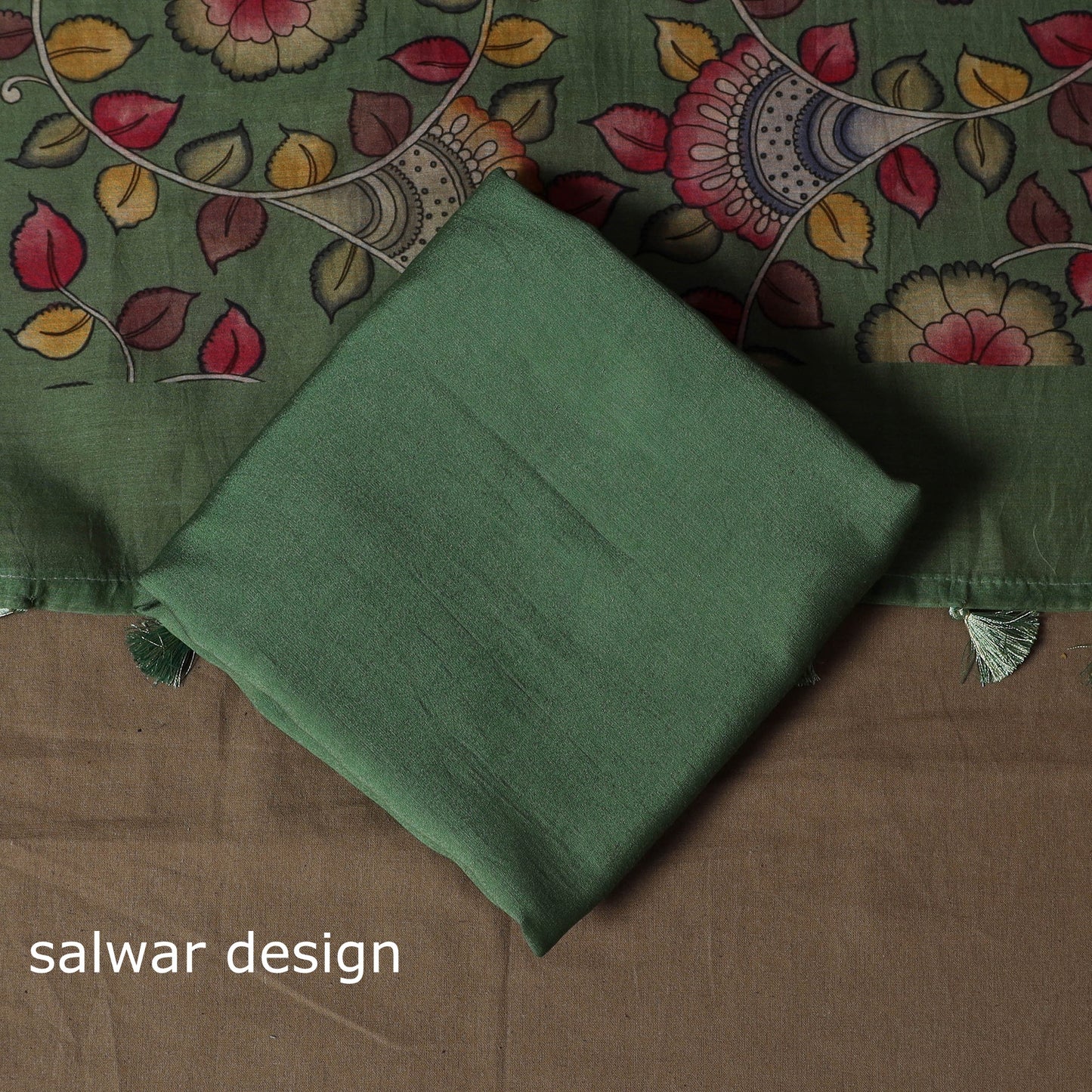 Handloom chanderi silk mukaish work 3pc unstitched dress