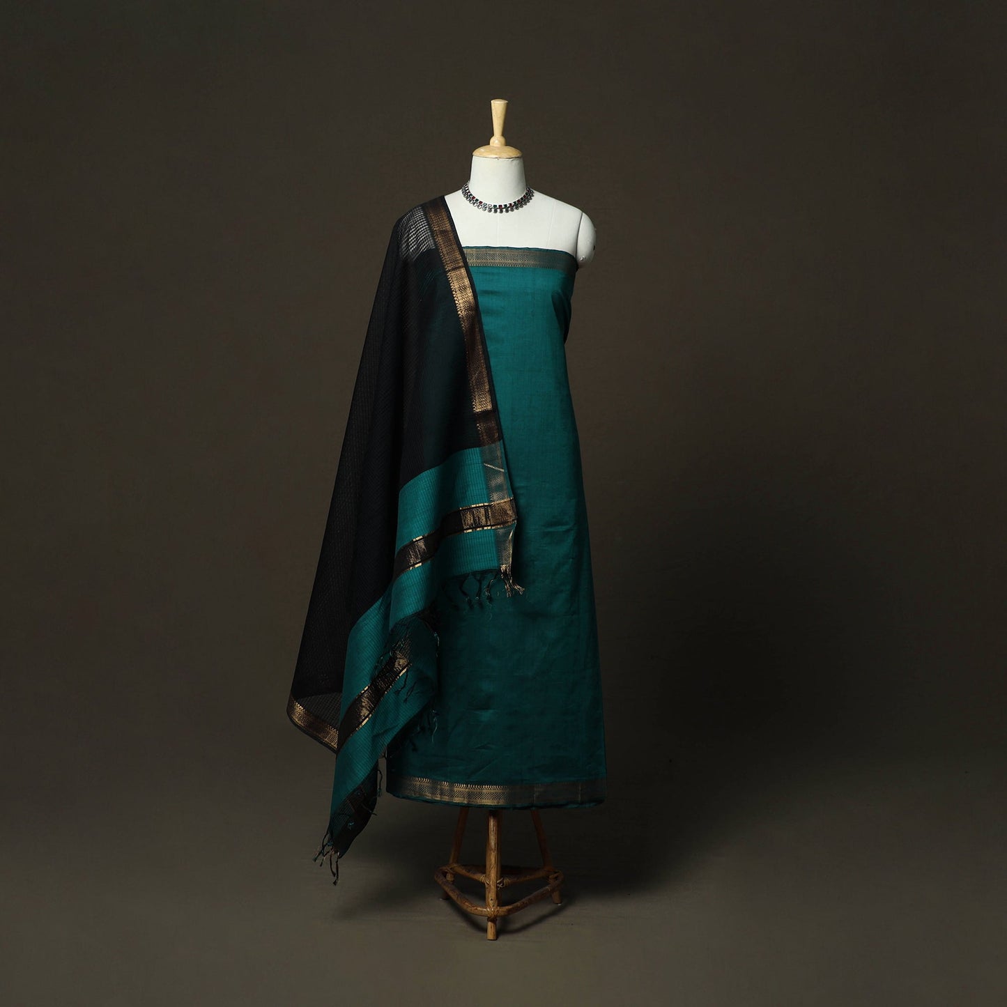 Handloom cotton mangalagiri 3pc unstitched dress material