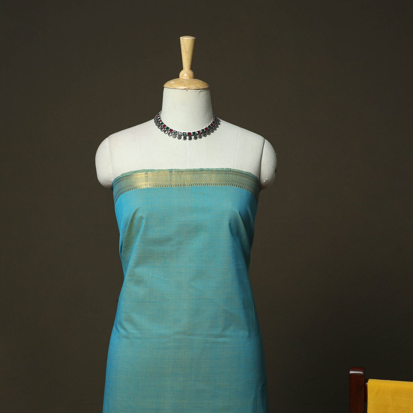 Handloom cotton mangalagiri 3pc unstitched dress material