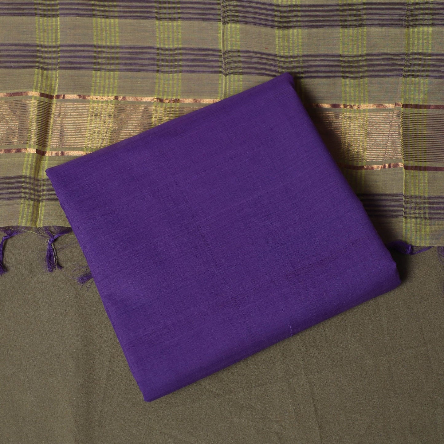 Handloom cotton mangalagiri 3pc unstitched dress material