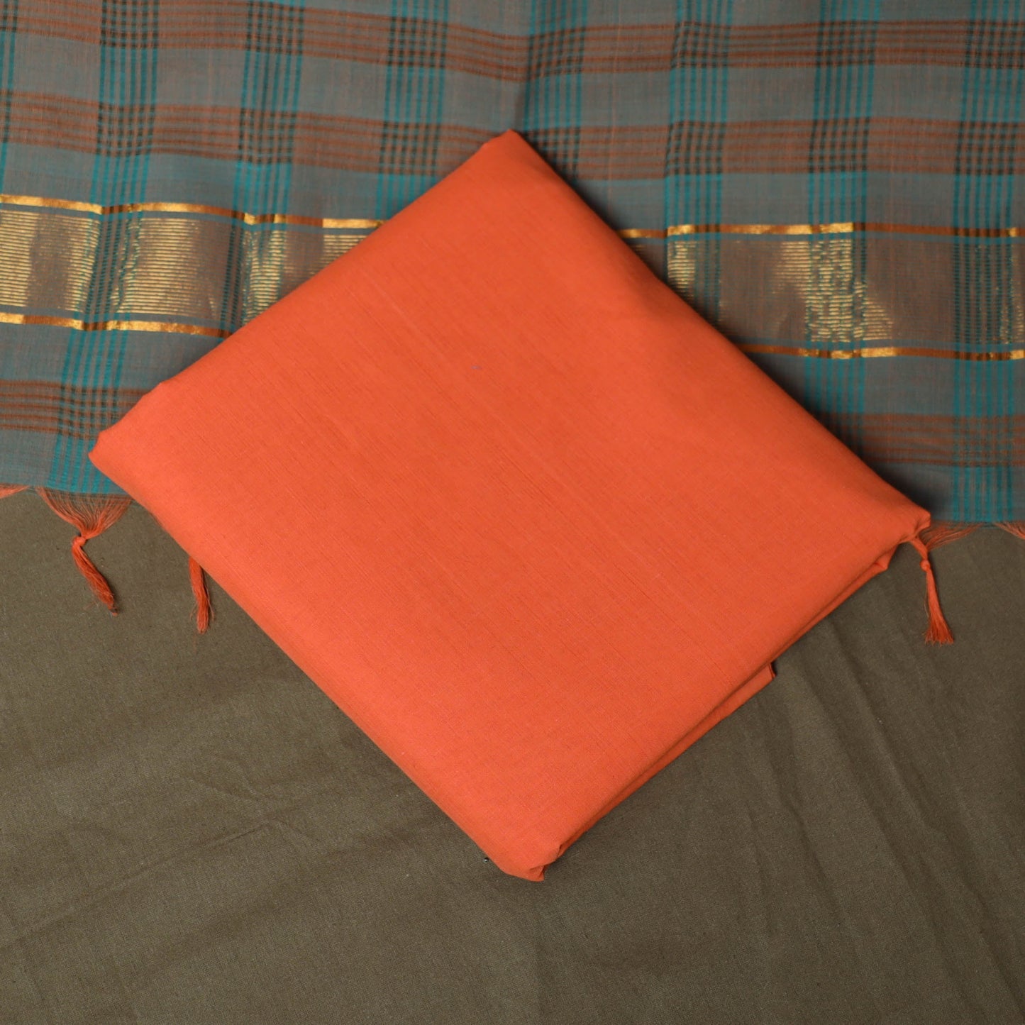 Handloom cotton mangalagiri 3pc unstitched dress material