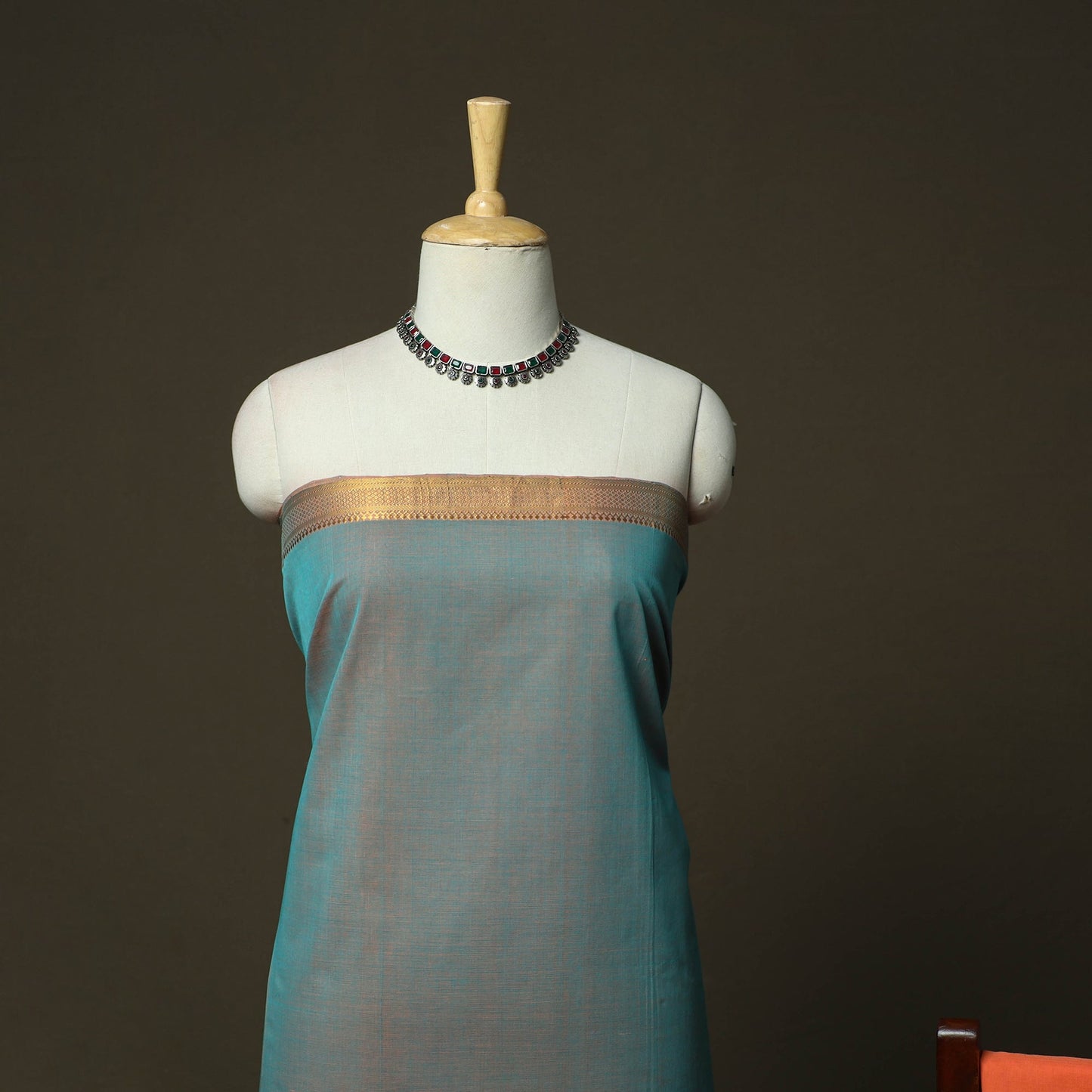 Handloom cotton mangalagiri 3pc unstitched dress material