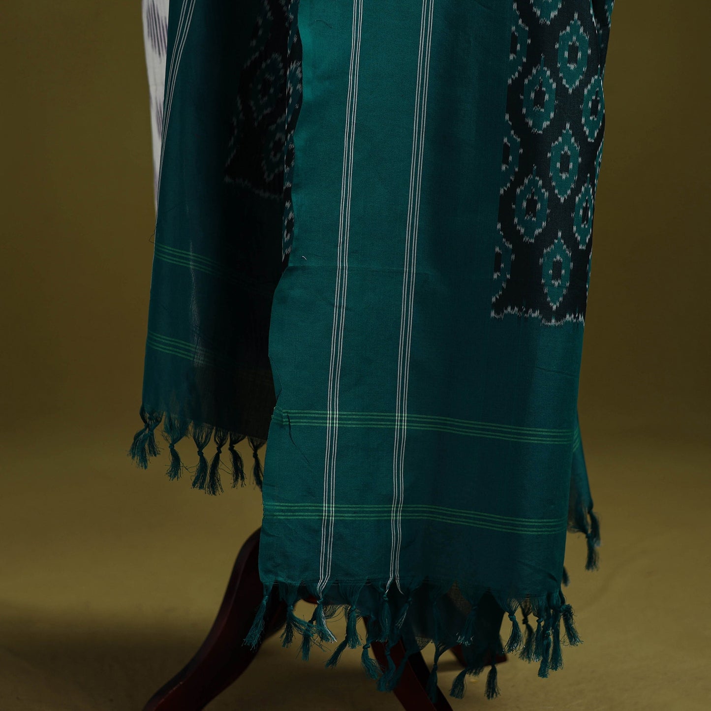Handloom mercerised cotton pochampally ikat dupatta 33
