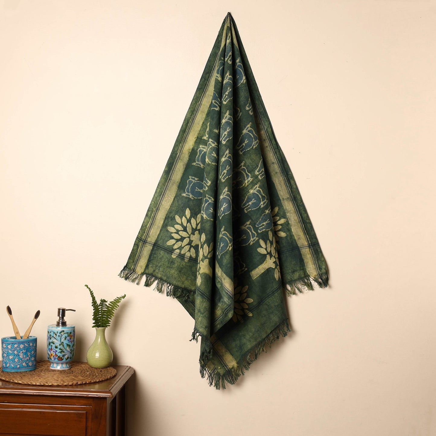 Handloom Block Printed Cotton Bindaas Towel