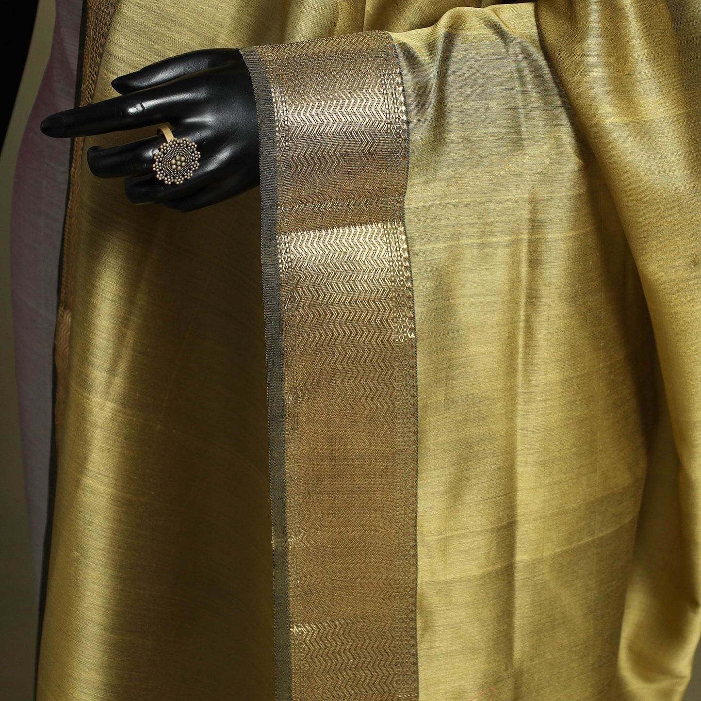 Green - handloom silk cotton maheshwari dupatta 53