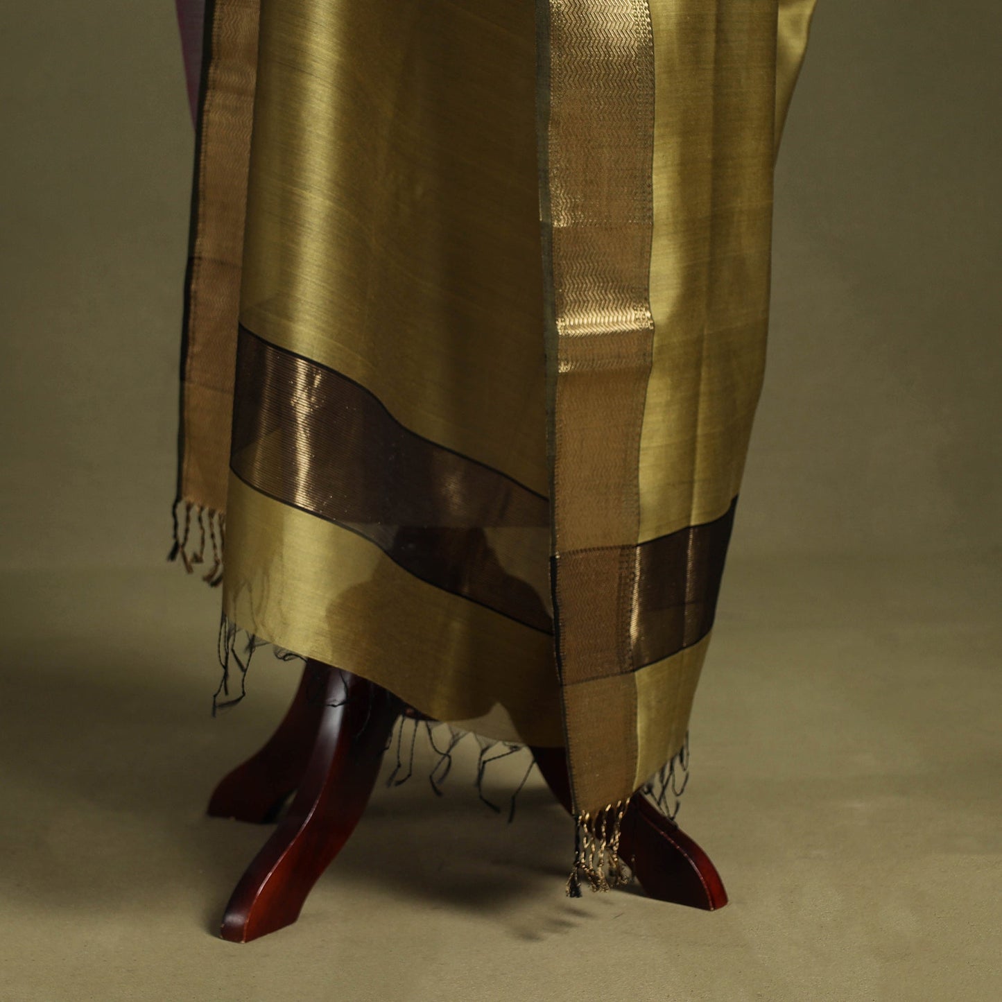 Green - handloom silk cotton maheshwari dupatta 53