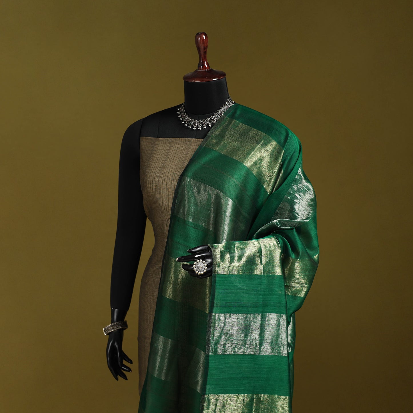 Handloom silk cotton zari work maheshwari dupatta 43
