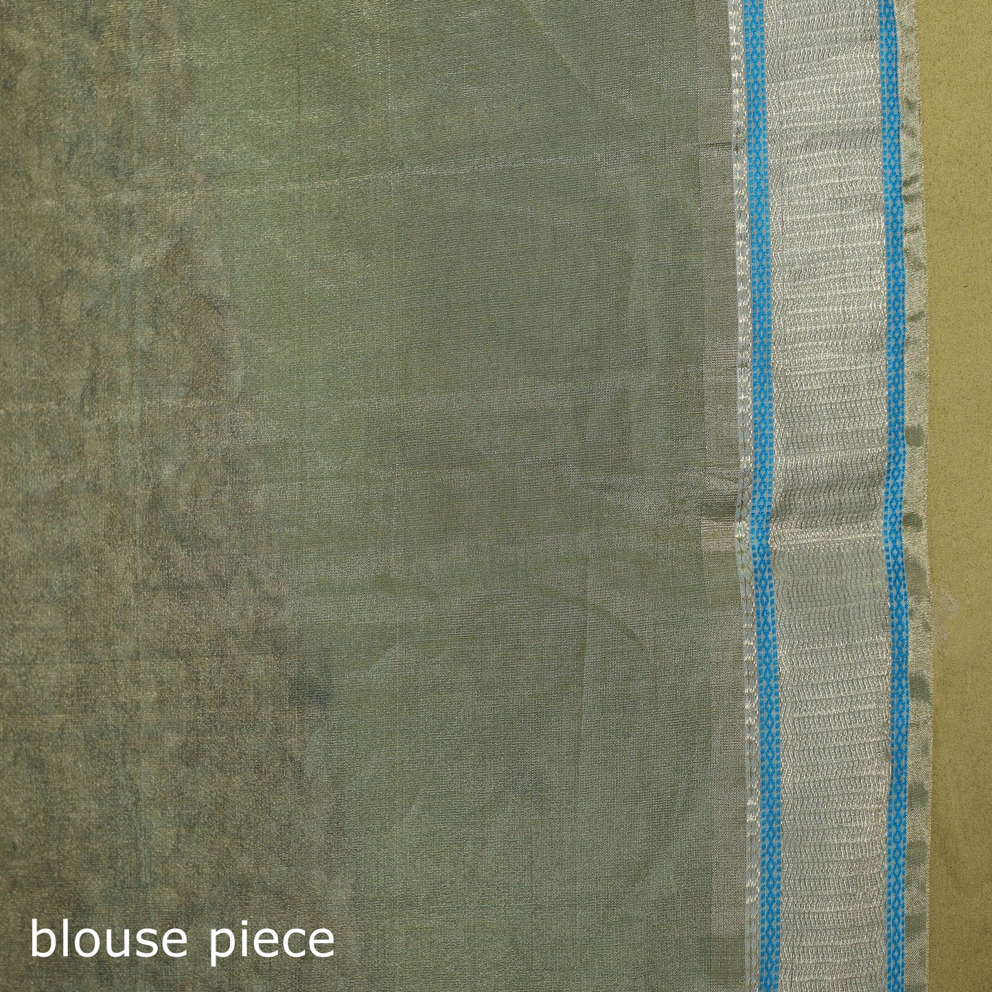 Green - handloom tissue zari weave silk cotton buti
