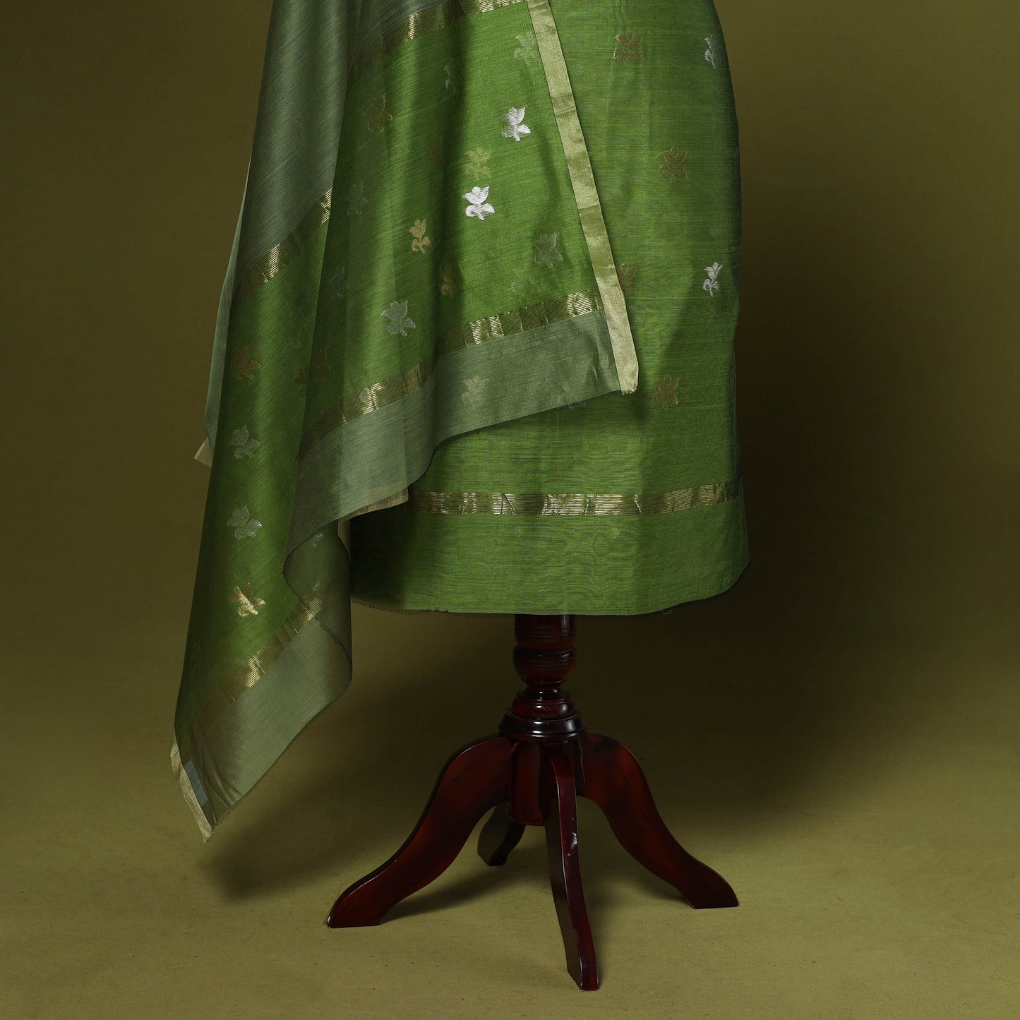 Handloom zari buti chanderi silk 2pc unstitched dress