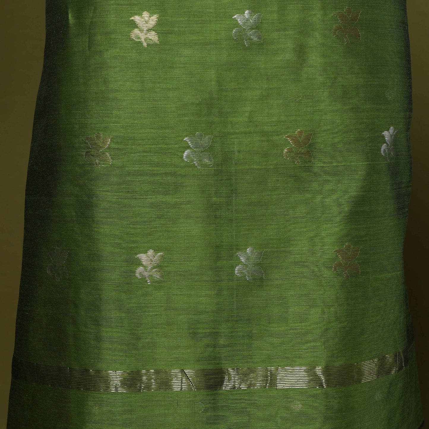 Handloom zari buti chanderi silk 2pc unstitched dress
