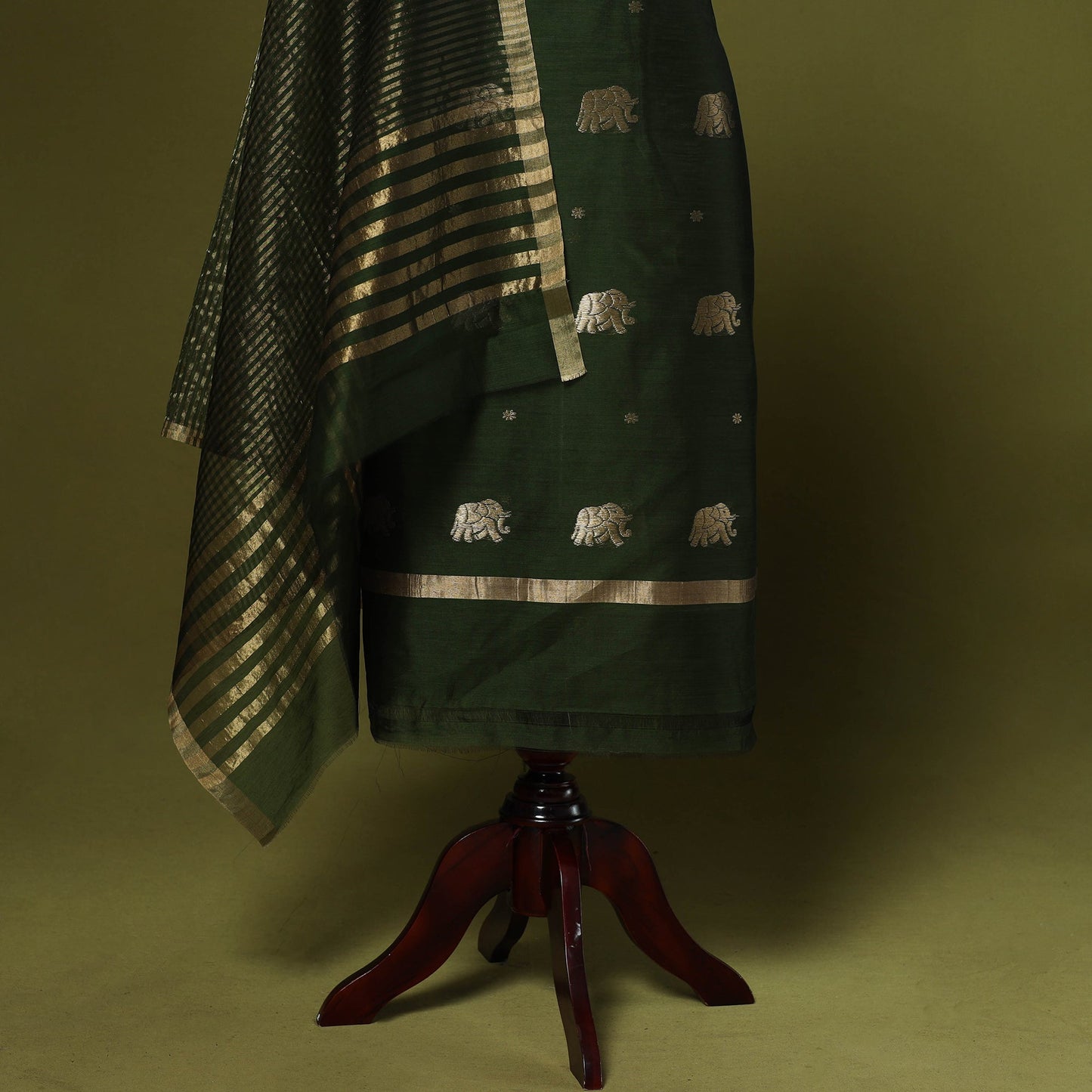 Handloom zari buti chanderi silk 2pc unstitched dress