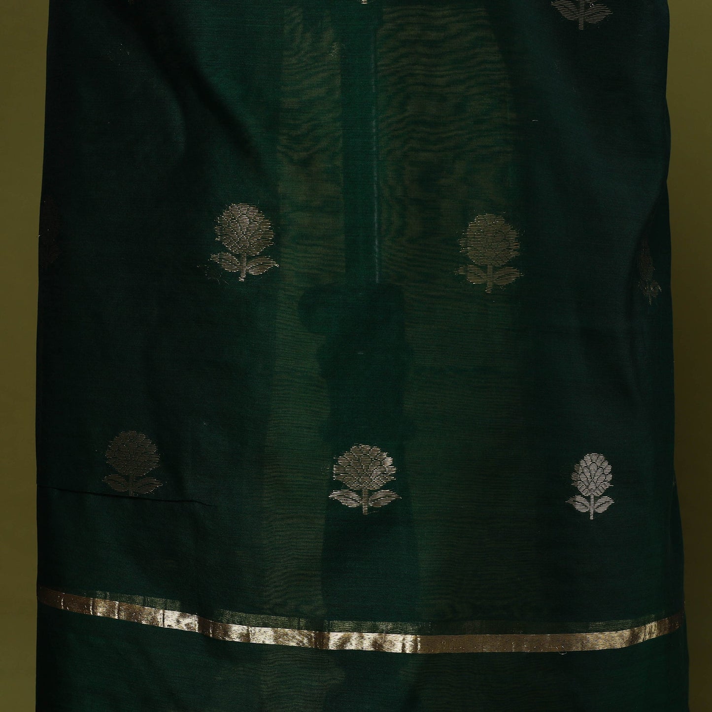 Handloom zari buti chanderi silk 2pc unstitched dress
