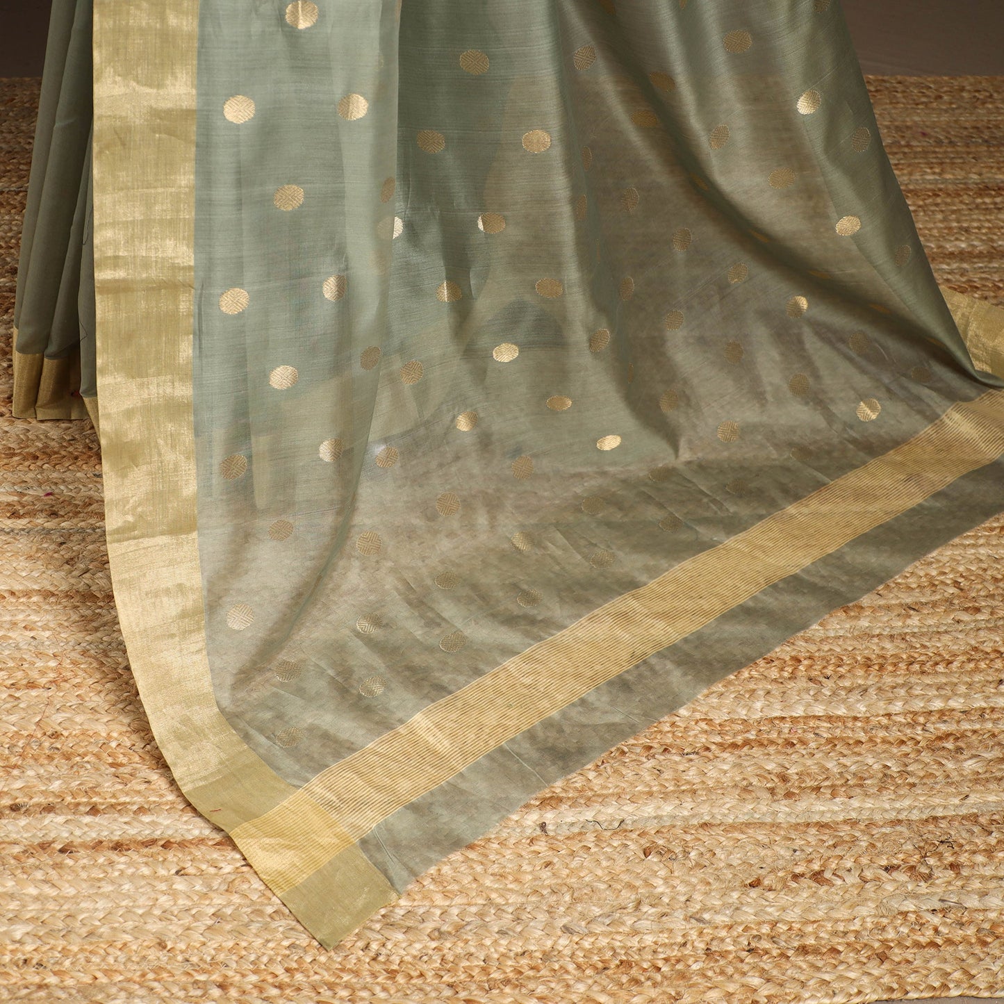 Green - handloom zari work chanderi silk saree 15