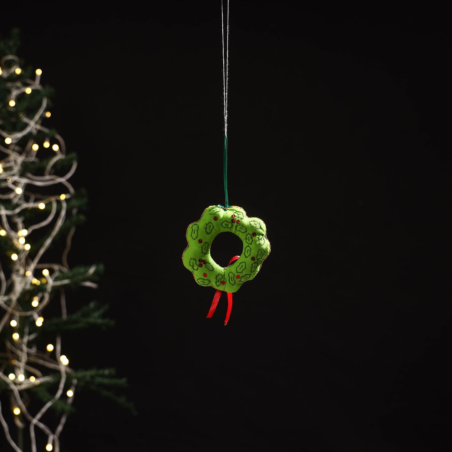 Handmade christmas ornament wreath hanging 18 - handcrafted