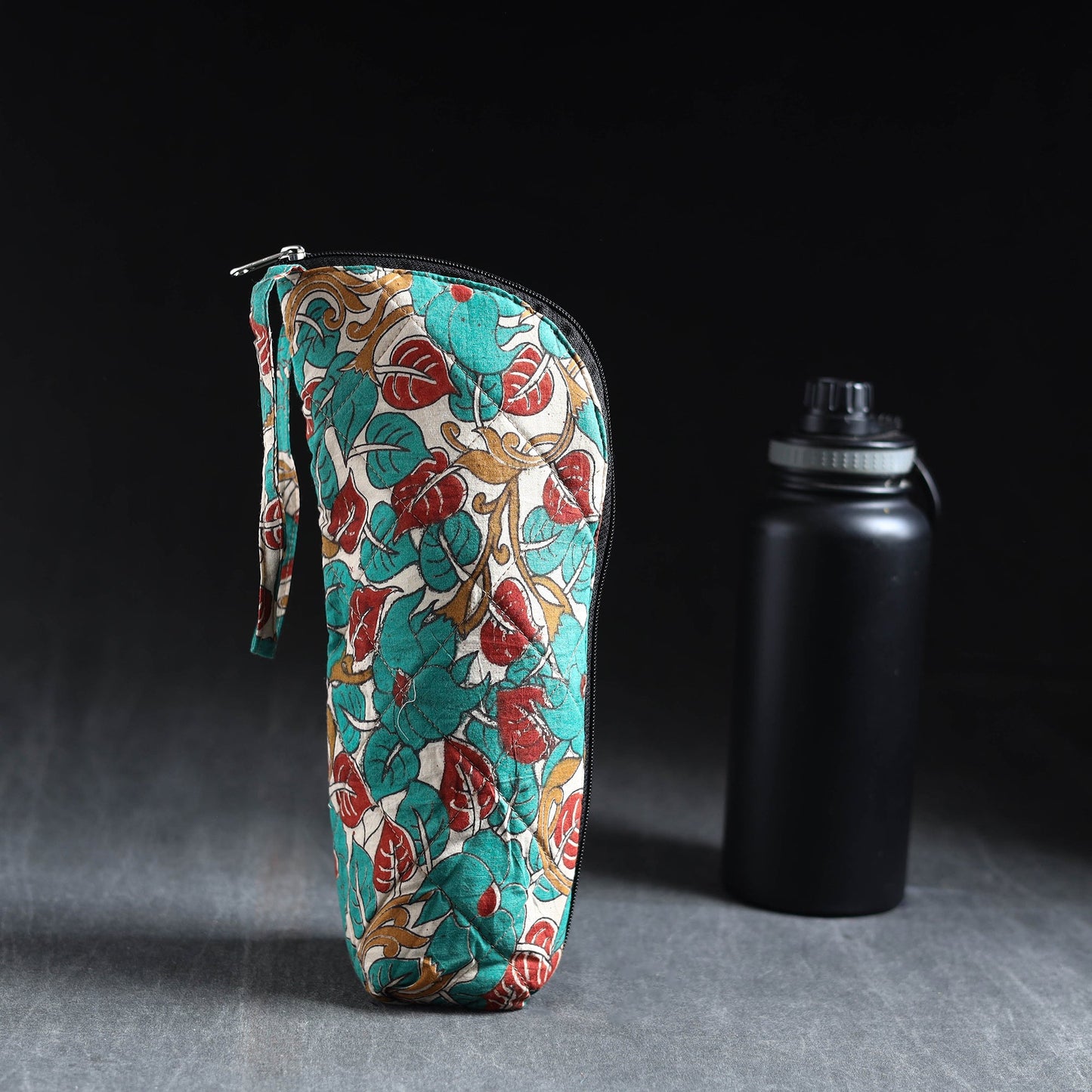 Green Handmade Cotton 1L Water Bottle Cover
