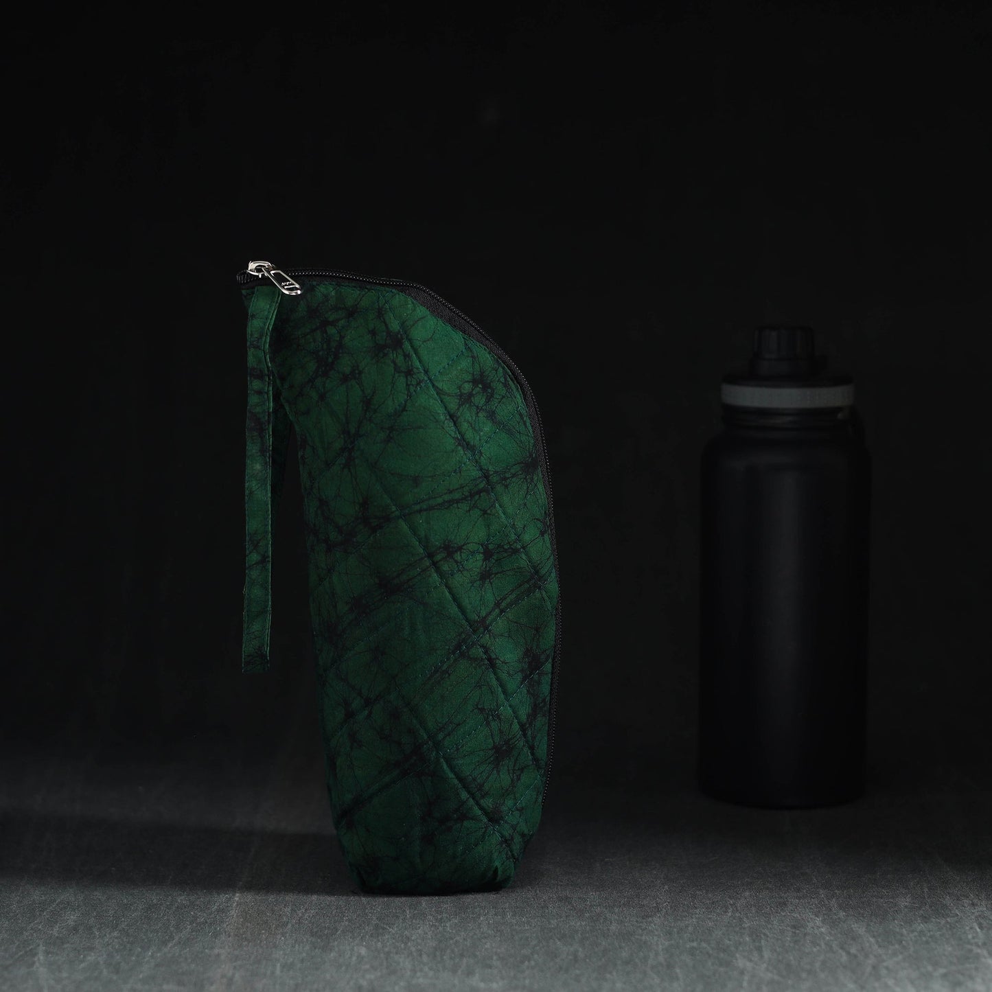 Green Handmade Cotton 1L Water Bottle Cover