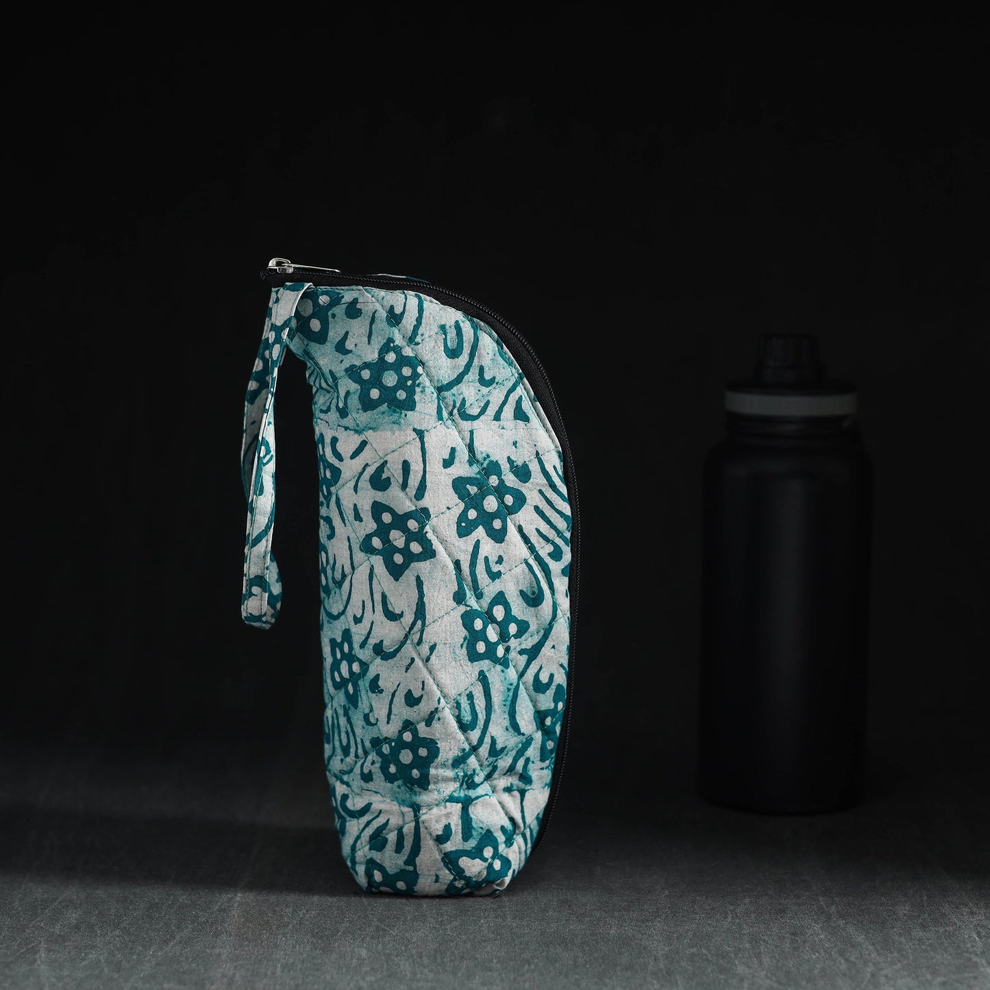 Green Handmade Cotton 1L Water Bottle Cover