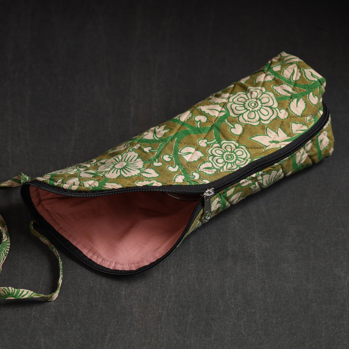 Green Handmade Cotton 1L Water Bottle Cover