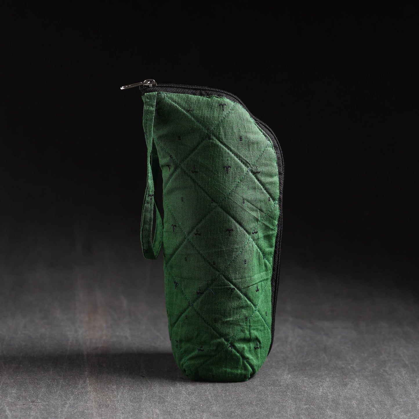 Green Handmade Cotton 1L Water Bottle Cover