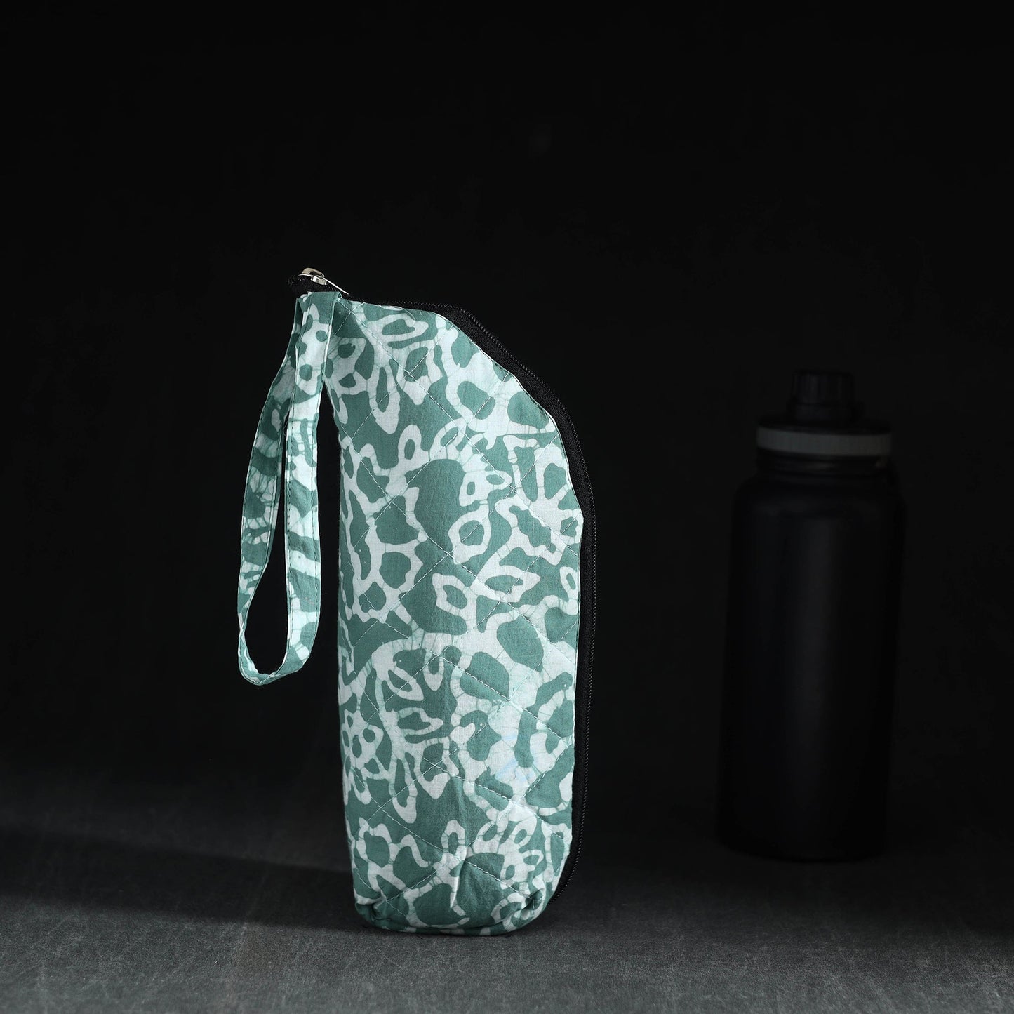 Green Handmade Cotton 1L Water Bottle Cover