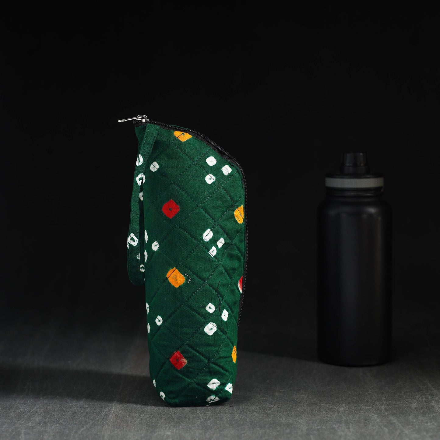 Green Handmade Cotton 1L Water Bottle Cover