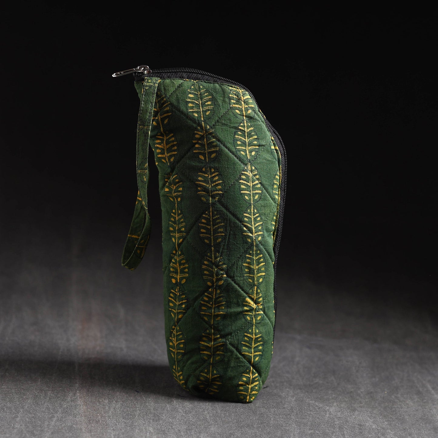 Green Handmade Cotton 1L Water Bottle Cover