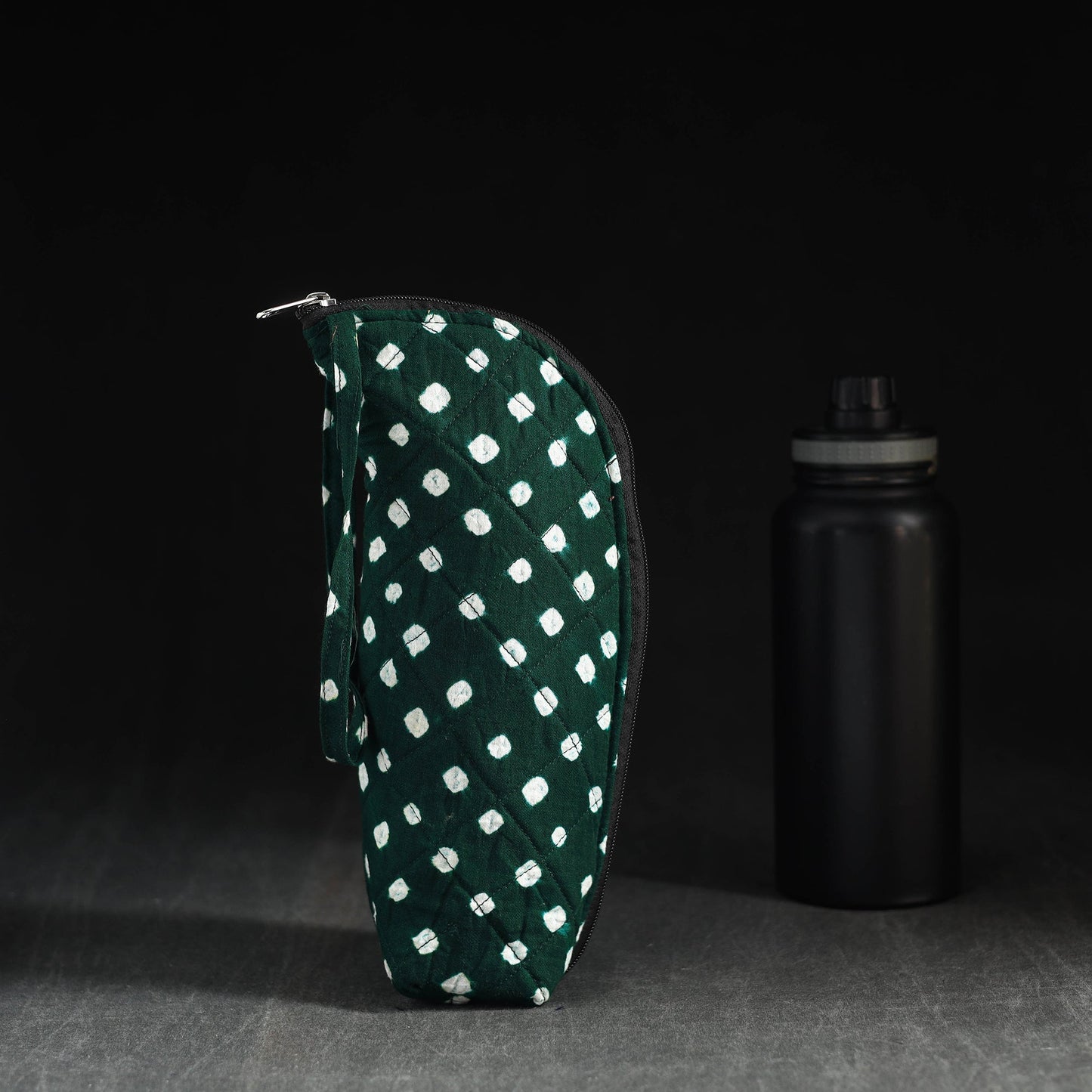 Green Handmade Cotton 1L Water Bottle Cover