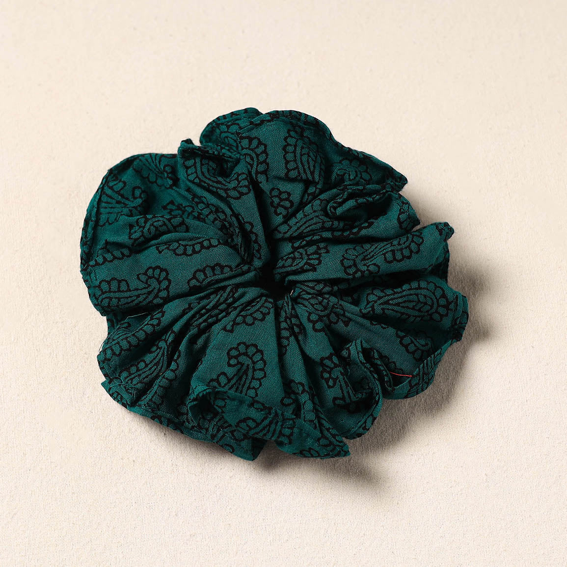 Green Handmade Cotton Elastic Rubber Band/Scrunchie